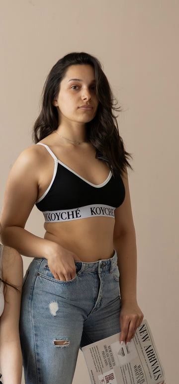 KOYCHÉ Pure черен памучен бралет