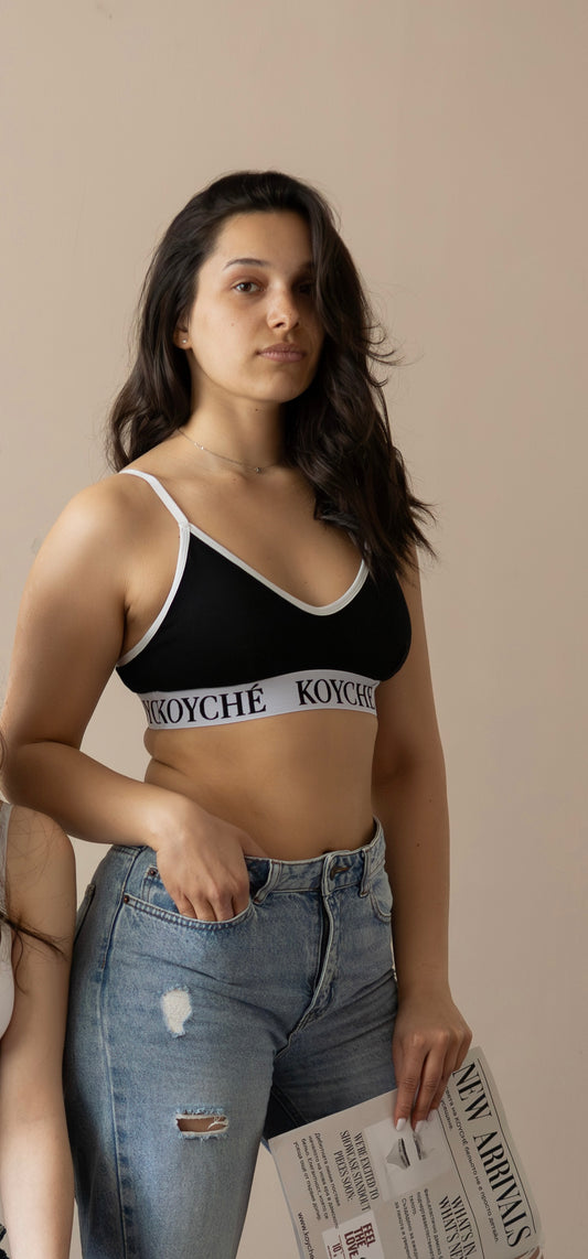 KOYCHÉ Pure черен памучен бралет